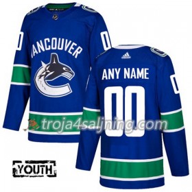 Vancouver Canucks tröja Customized Adidas 2017-2018 Blå Authentic - NHL Tröjor Barn